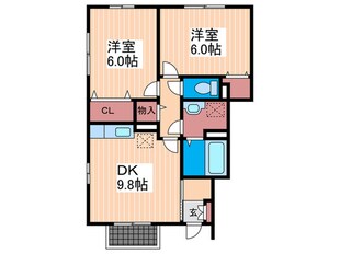 ロ－ズコ－トＨＡＴＡＫＡＣ棟の物件間取画像